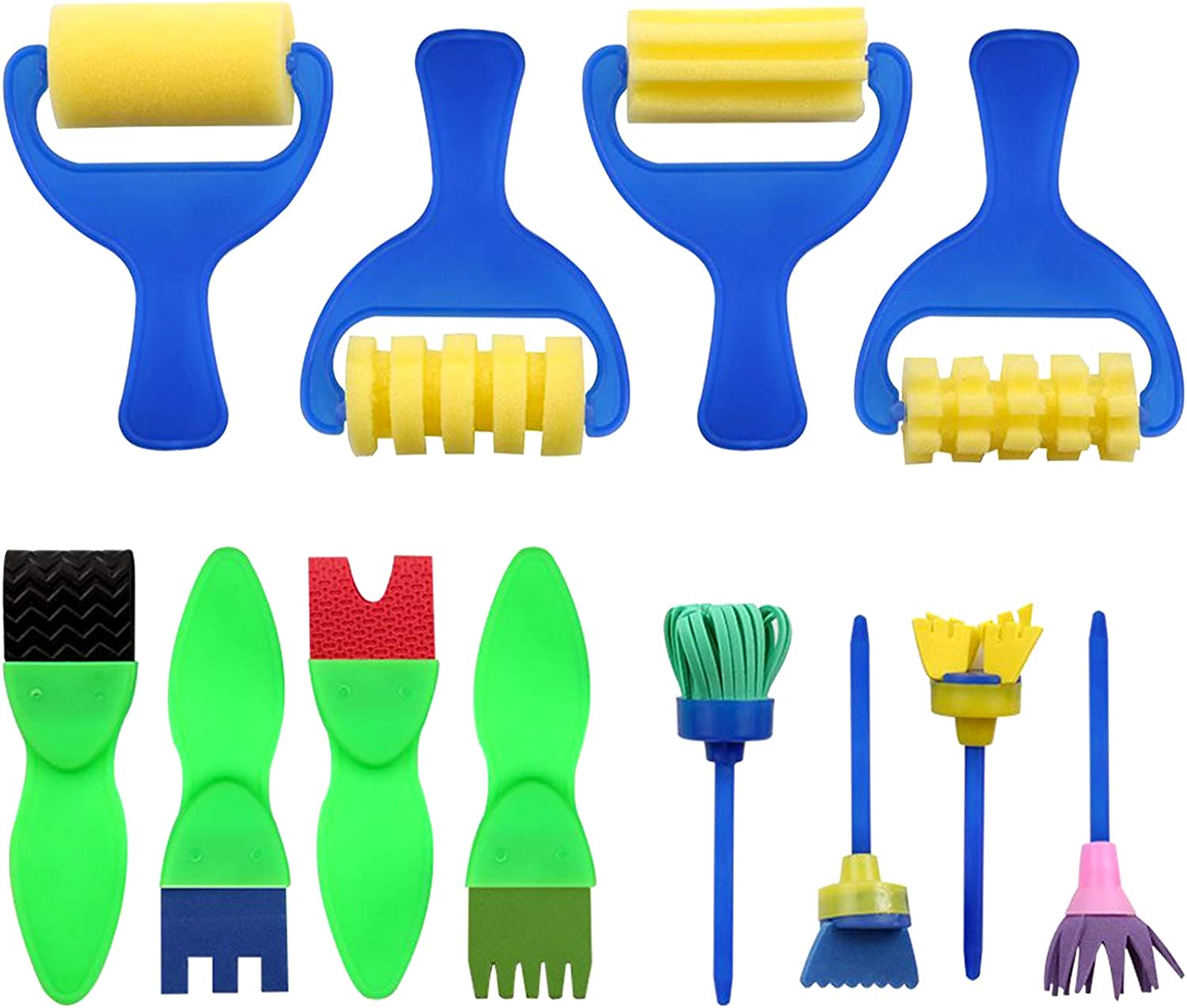 21Pcs Kids Art Set Flower Sponge Brushes for Painting Fun Painting Sets for Kids  Drawing Brushes Tools Set Early Learning Painting Drawing Tools And Craft  DIY Art Design Supplies 